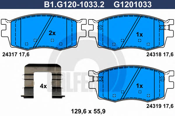 Galfer B1.G120-1033.2 Brake Pad Set, disc brake B1G12010332: Buy near me in Poland at 2407.PL - Good price!