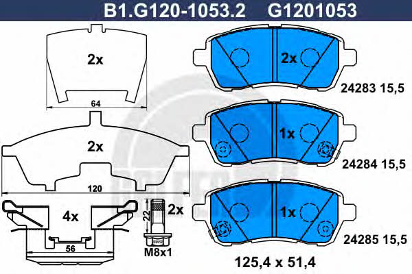 Galfer B1.G120-1053.2 Тормозные колодки дисковые, комплект B1G12010532: Отличная цена - Купить в Польше на 2407.PL!