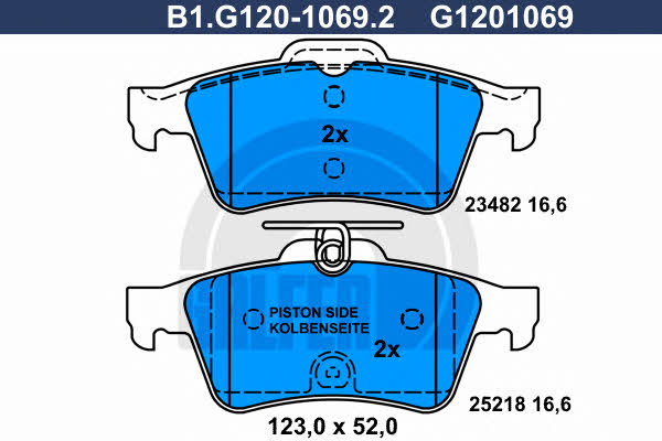 Galfer B1.G120-1069.2 Brake Pad Set, disc brake B1G12010692: Buy near me in Poland at 2407.PL - Good price!