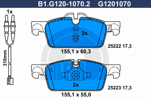 Galfer B1.G120-1070.2 Brake Pad Set, disc brake B1G12010702: Buy near me in Poland at 2407.PL - Good price!