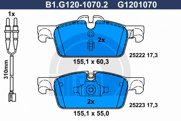 Galfer B1.G120-1070.2 Klocki hamulcowe, zestaw B1G12010702: Dobra cena w Polsce na 2407.PL - Kup Teraz!