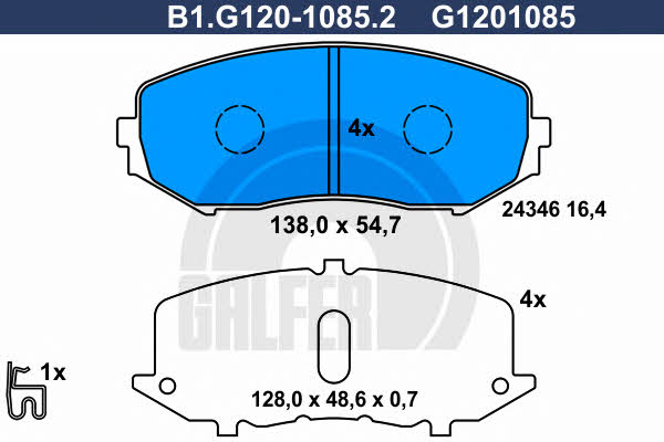Galfer B1.G120-1085.2 Brake Pad Set, disc brake B1G12010852: Buy near me in Poland at 2407.PL - Good price!