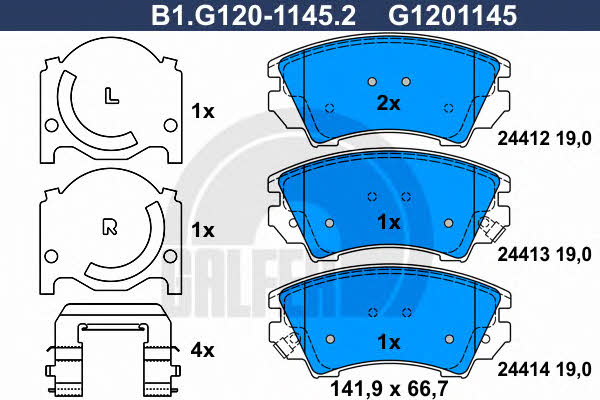 Galfer B1.G120-1145.2 Brake Pad Set, disc brake B1G12011452: Buy near me in Poland at 2407.PL - Good price!