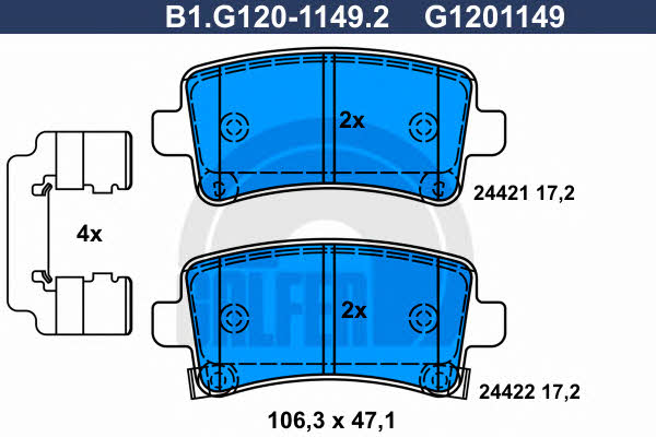 Galfer B1.G120-1149.2 Scheibenbremsbeläge, Set B1G12011492: Kaufen Sie zu einem guten Preis in Polen bei 2407.PL!