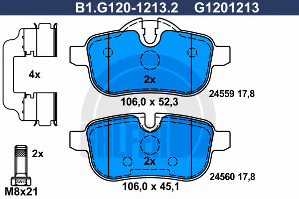 Galfer B1.G120-1213.2 Brake Pad Set, disc brake B1G12012132: Buy near me in Poland at 2407.PL - Good price!