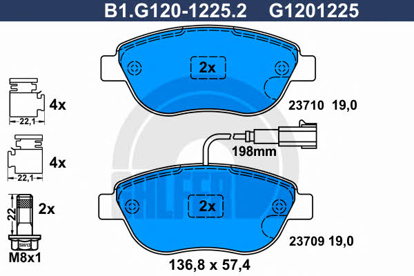 Galfer B1.G120-1225.2 Scheibenbremsbeläge, Set B1G12012252: Bestellen Sie in Polen zu einem guten Preis bei 2407.PL!