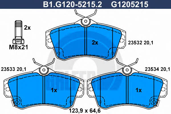 Galfer B1.G120-5215.2 Klocki hamulcowe, zestaw B1G12052152: Dobra cena w Polsce na 2407.PL - Kup Teraz!