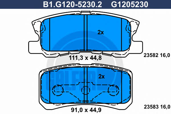 Galfer B1.G120-5230.2 Brake Pad Set, disc brake B1G12052302: Buy near me in Poland at 2407.PL - Good price!