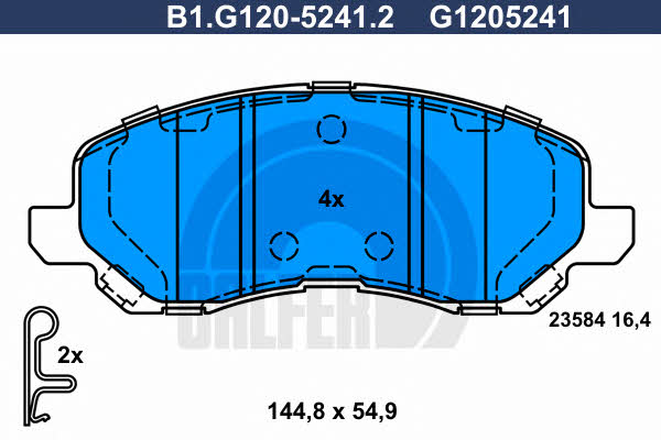 Galfer B1.G120-5241.2 Brake Pad Set, disc brake B1G12052412: Buy near me in Poland at 2407.PL - Good price!