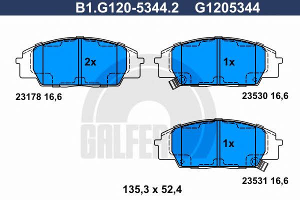 Galfer B1.G120-5344.2 Scheibenbremsbeläge, Set B1G12053442: Kaufen Sie zu einem guten Preis in Polen bei 2407.PL!