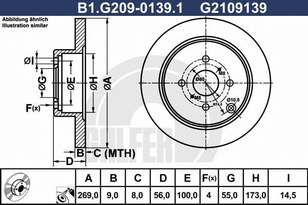 Galfer B1.G209-0139.1 Rear brake disc, non-ventilated B1G20901391: Buy near me in Poland at 2407.PL - Good price!