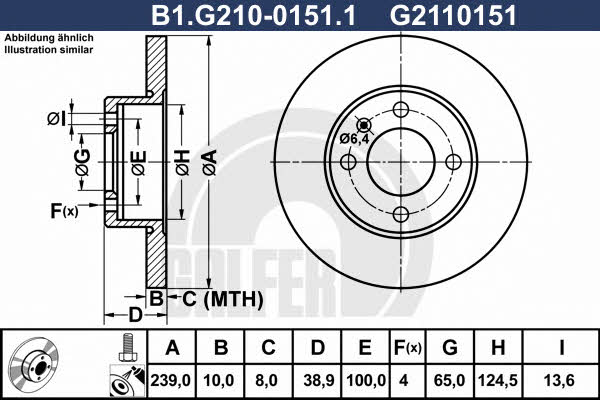 Galfer B1.G210-0151.1 Диск тормозной B1G21001511: Отличная цена - Купить в Польше на 2407.PL!