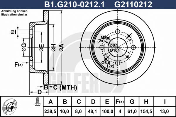 Galfer B1.G210-0212.1 Тормозной диск задний невентилируемый B1G21002121: Отличная цена - Купить в Польше на 2407.PL!