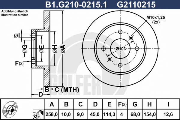 Galfer B1.G210-0215.1 Rear brake disc, non-ventilated B1G21002151: Buy near me at 2407.PL in Poland at an Affordable price!