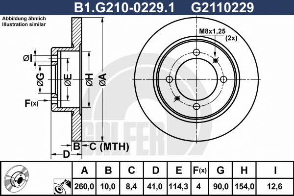 Galfer B1.G210-0229.1 Rear brake disc, non-ventilated B1G21002291: Buy near me in Poland at 2407.PL - Good price!