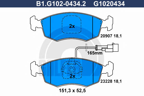Galfer B1.G102-0434.2 Brake Pad Set, disc brake B1G10204342: Buy near me in Poland at 2407.PL - Good price!
