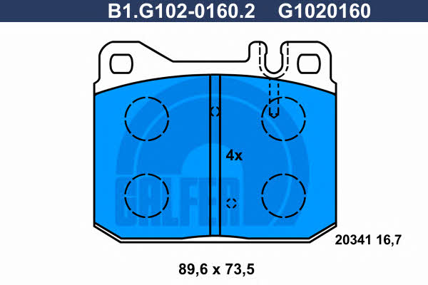 Galfer B1.G102-0160.2 Гальмівні колодки, комплект B1G10201602: Приваблива ціна - Купити у Польщі на 2407.PL!