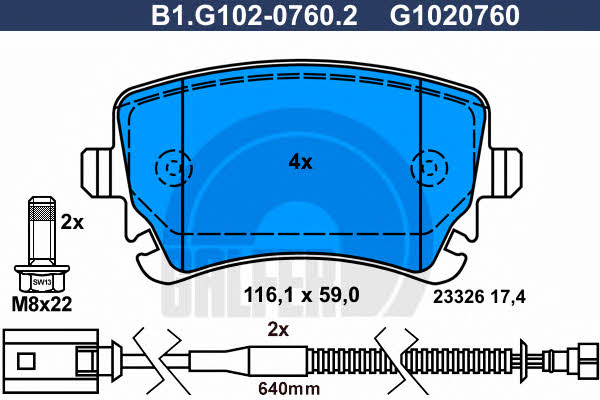 Galfer B1.G102-0760.2 Scheibenbremsbeläge, Set B1G10207602: Kaufen Sie zu einem guten Preis in Polen bei 2407.PL!