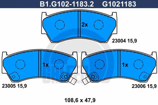 Galfer B1.G102-1183.2 Brake Pad Set, disc brake B1G10211832: Buy near me in Poland at 2407.PL - Good price!