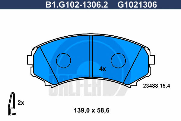 Galfer B1.G102-1306.2 Тормозные колодки дисковые, комплект B1G10213062: Отличная цена - Купить в Польше на 2407.PL!