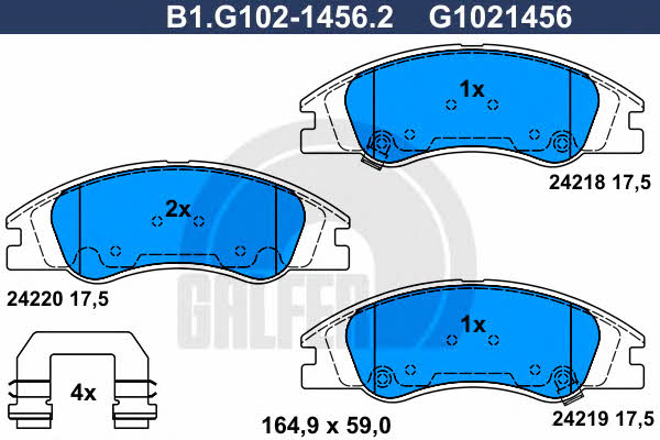 Galfer B1.G102-1456.2 Klocki hamulcowe, zestaw B1G10214562: Dobra cena w Polsce na 2407.PL - Kup Teraz!