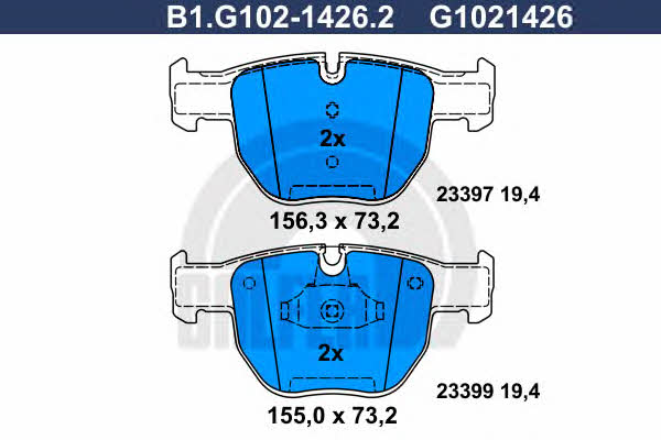 Galfer B1.G102-1426.2 Brake Pad Set, disc brake B1G10214262: Buy near me in Poland at 2407.PL - Good price!