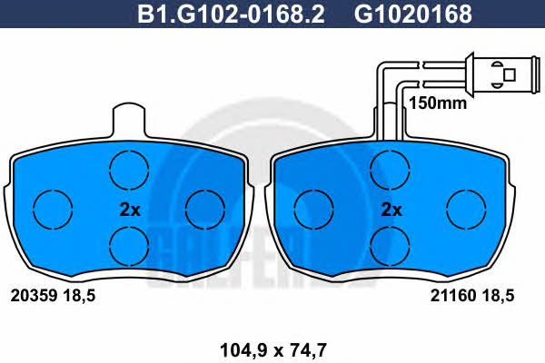 Galfer B1.G102-0168.2 Тормозные колодки дисковые, комплект B1G10201682: Купить в Польше - Отличная цена на 2407.PL!