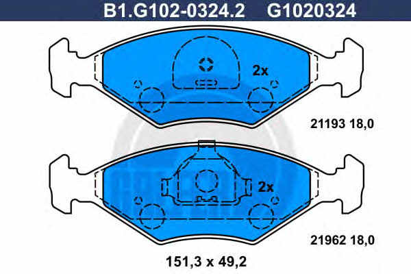 Galfer B1.G102-0324.2 Klocki hamulcowe, zestaw B1G10203242: Dobra cena w Polsce na 2407.PL - Kup Teraz!