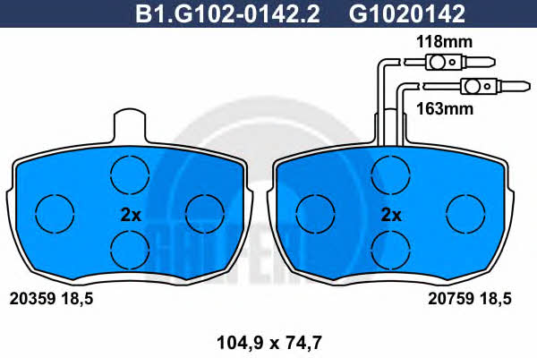 Galfer B1.G102-0142.2 Brake Pad Set, disc brake B1G10201422: Buy near me in Poland at 2407.PL - Good price!
