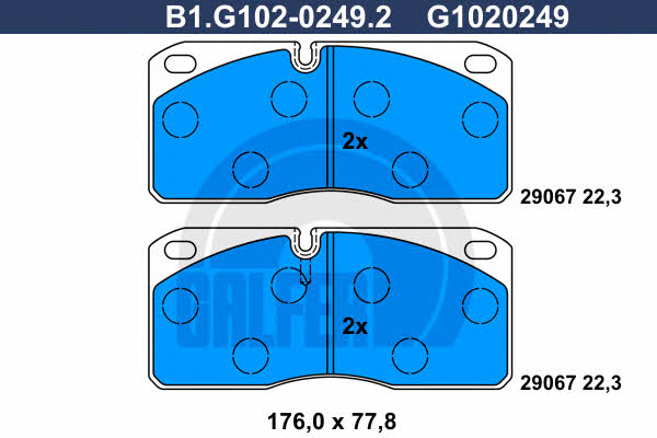Galfer B1.G102-0249.2 Klocki hamulcowe, zestaw B1G10202492: Dobra cena w Polsce na 2407.PL - Kup Teraz!