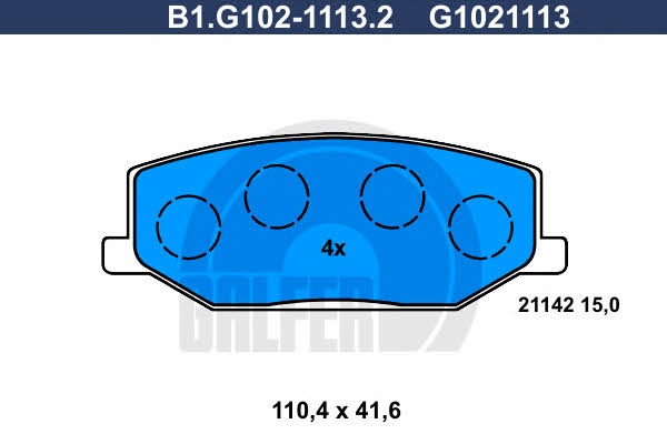 Galfer B1.G102-1113.2 Тормозные колодки дисковые, комплект B1G10211132: Отличная цена - Купить в Польше на 2407.PL!