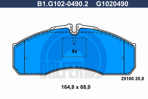 Galfer B1.G102-0490.2 Гальмівні колодки, комплект B1G10204902: Приваблива ціна - Купити у Польщі на 2407.PL!