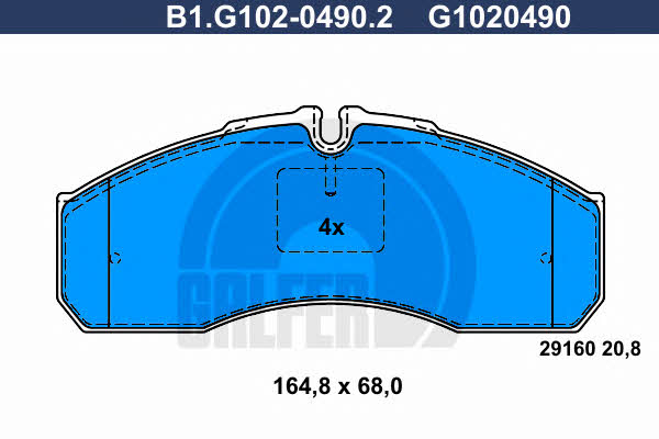 Galfer B1.G102-0490.2 Scheibenbremsbeläge, Set B1G10204902: Kaufen Sie zu einem guten Preis in Polen bei 2407.PL!