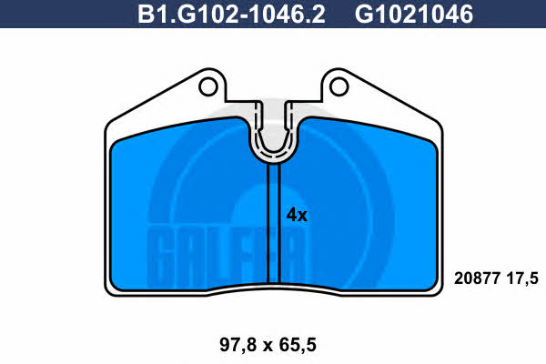 Galfer B1.G102-1046.2 Тормозные колодки дисковые, комплект B1G10210462: Отличная цена - Купить в Польше на 2407.PL!