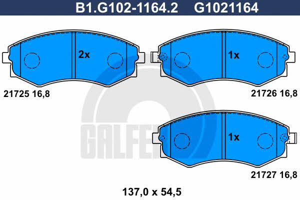 Galfer B1.G102-1164.2 Scheibenbremsbeläge, Set B1G10211642: Kaufen Sie zu einem guten Preis in Polen bei 2407.PL!