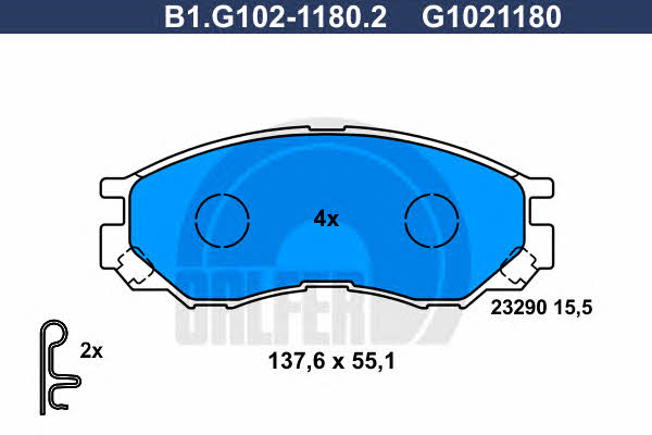 Galfer B1.G102-1180.2 Brake Pad Set, disc brake B1G10211802: Buy near me in Poland at 2407.PL - Good price!