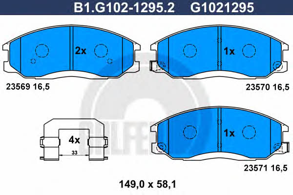 Galfer B1.G102-1295.2 Тормозные колодки дисковые, комплект B1G10212952: Отличная цена - Купить в Польше на 2407.PL!