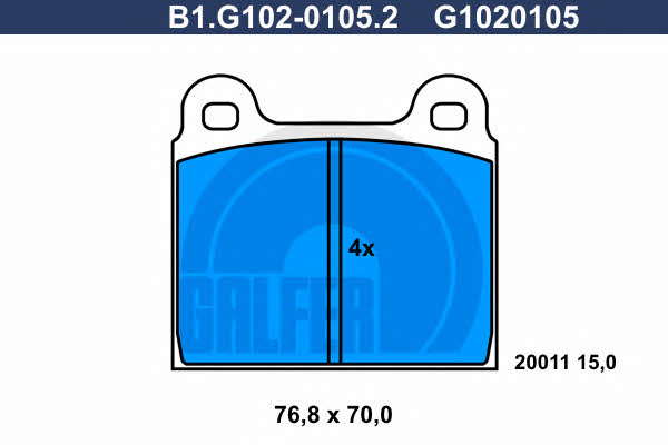 Galfer B1.G102-0105.2 Brake Pad Set, disc brake B1G10201052: Buy near me in Poland at 2407.PL - Good price!