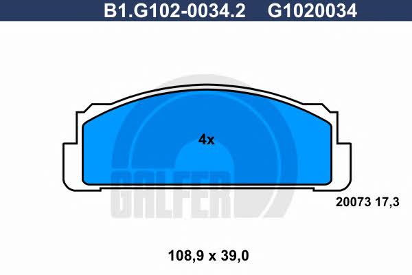 Galfer B1.G102-0034.2 Тормозные колодки дисковые, комплект B1G10200342: Отличная цена - Купить в Польше на 2407.PL!