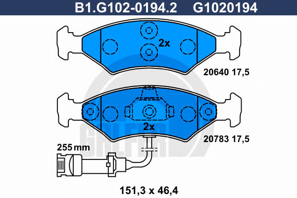 Galfer B1.G102-0194.2 Brake Pad Set, disc brake B1G10201942: Buy near me in Poland at 2407.PL - Good price!