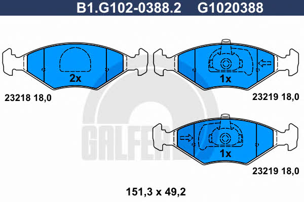 Galfer B1.G102-0388.2 Brake Pad Set, disc brake B1G10203882: Buy near me in Poland at 2407.PL - Good price!