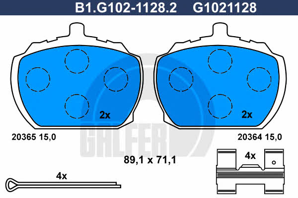 Galfer B1.G102-1128.2 Гальмівні колодки, комплект B1G10211282: Приваблива ціна - Купити у Польщі на 2407.PL!