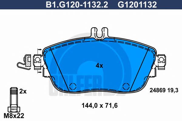 Galfer B1.G120-1132.2 Scheibenbremsbeläge, Set B1G12011322: Kaufen Sie zu einem guten Preis in Polen bei 2407.PL!