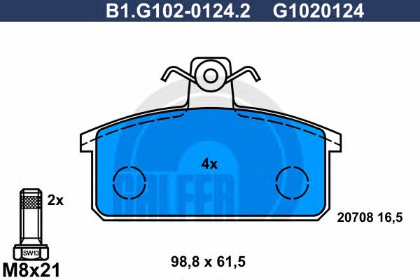 Galfer B1.G102-0124.2 Klocki hamulcowe, zestaw B1G10201242: Dobra cena w Polsce na 2407.PL - Kup Teraz!