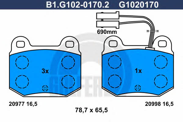 Galfer B1.G102-0170.2 Klocki hamulcowe, zestaw B1G10201702: Dobra cena w Polsce na 2407.PL - Kup Teraz!