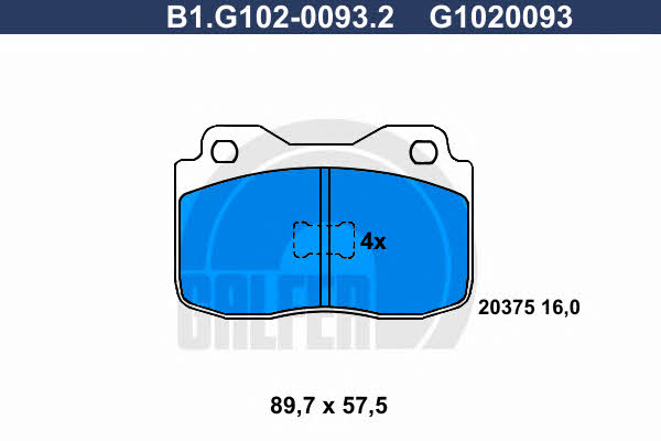Galfer B1.G102-0093.2 Brake Pad Set, disc brake B1G10200932: Buy near me in Poland at 2407.PL - Good price!