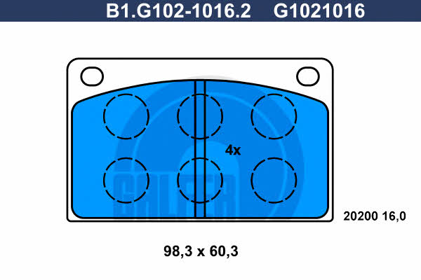 Galfer B1.G102-1016.2 Scheibenbremsbeläge, Set B1G10210162: Kaufen Sie zu einem guten Preis in Polen bei 2407.PL!