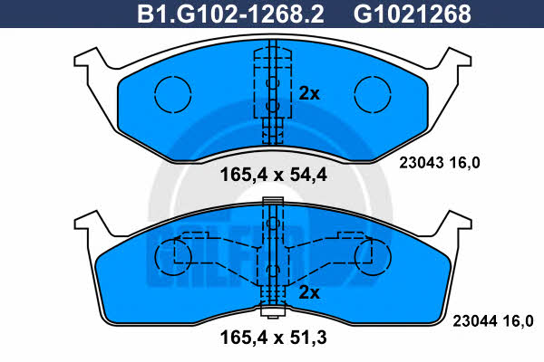 Galfer B1.G102-1268.2 Brake Pad Set, disc brake B1G10212682: Buy near me in Poland at 2407.PL - Good price!