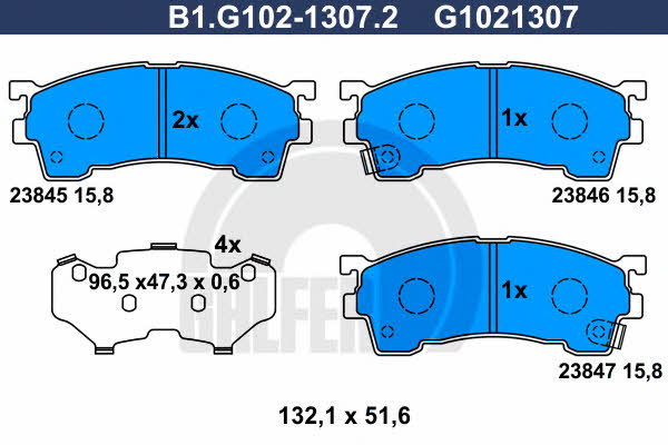 Galfer B1.G102-1307.2 Тормозные колодки дисковые, комплект B1G10213072: Отличная цена - Купить в Польше на 2407.PL!