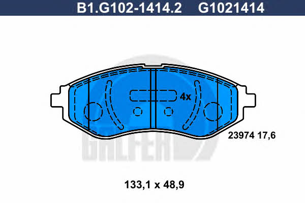 Galfer B1.G102-1414.2 Brake Pad Set, disc brake B1G10214142: Buy near me in Poland at 2407.PL - Good price!